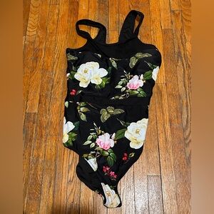 Floral Cupshe Mesh Floral bathing suit Monokini with lace up back